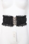 axes femme / レース使いゴムベルト  黒 Y-26-03-26-025-AX-ZA-SZ-ZY