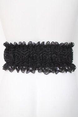 画像2: axes femme / レース使いゴムベルト  黒 Y-26-03-26-025-AX-ZA-SZ-ZY