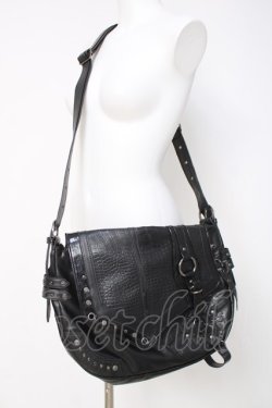 画像1: Ozz Croce / パイソン切替ショルダーバッグ  黒 Y-26-03-26-028-OO-BG-SZ-ZY