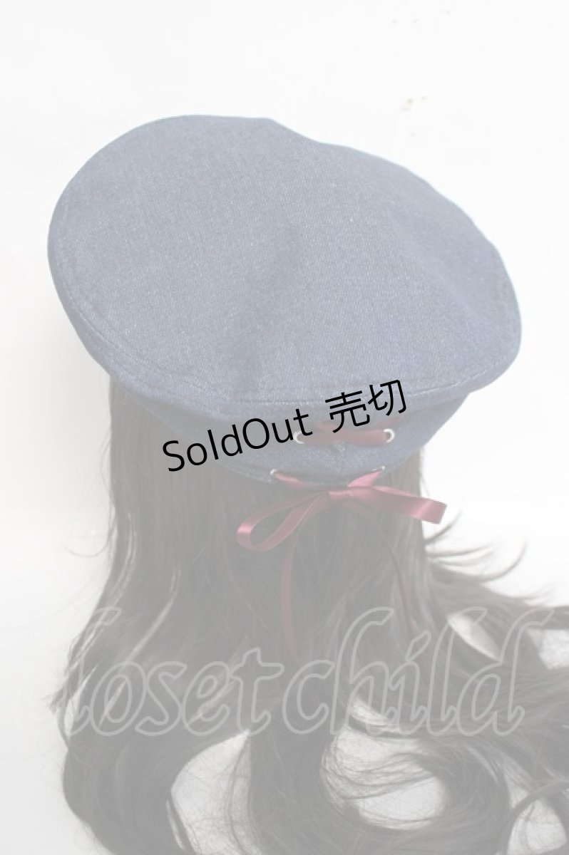 画像1: axes femme / レースアップデニムベレー  インディゴ Y-26-03-26-032-AX-AC-SZ-ZTK048 (1)