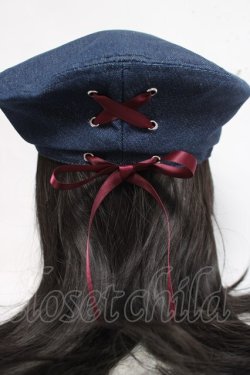 画像4: axes femme / レースアップデニムベレー  インディゴ Y-26-03-26-032-AX-AC-SZ-ZY