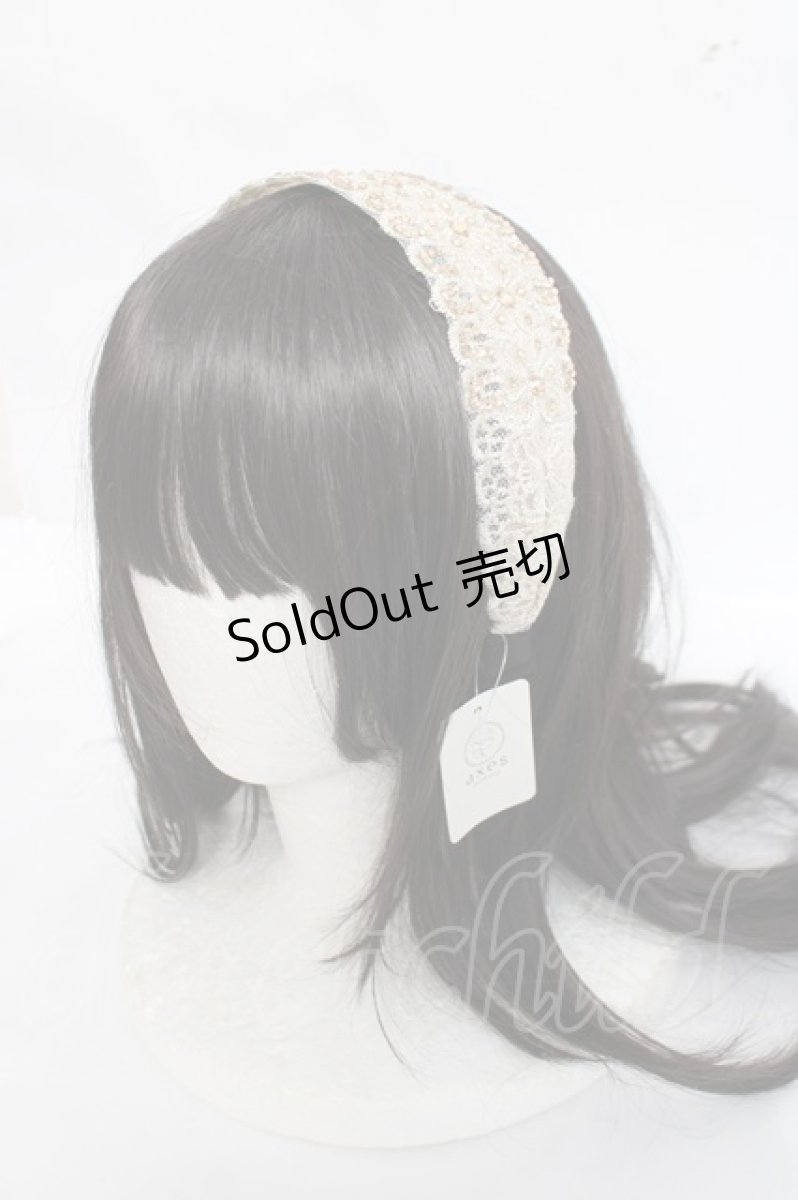 画像1: axes femme / ビジュー付きレースカチューシャ  ベージュ Y-26-03-26-033-AX-ZA-SZ-ZT006 (1)