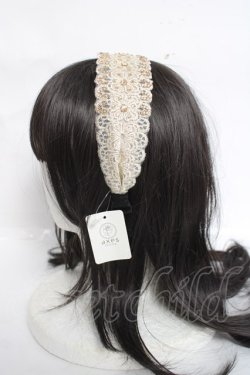 画像2: axes femme / ビジュー付きレースカチューシャ  ベージュ Y-26-03-26-033-AX-ZA-SZ-ZY