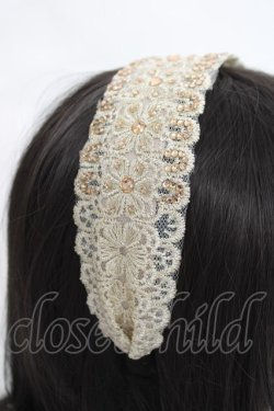 画像3: axes femme / ビジュー付きレースカチューシャ  ベージュ Y-26-03-26-033-AX-ZA-SZ-ZY