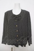 INGEBORG / リボン付きドットブラウス  黒 Y-26-03-28-054-LO-BL-SZ-ZY