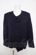 INGEBORG / リボン付きノーカラージャケット  紺 Y-26-03-28-057-LO-JA-SZ-ZY