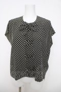 INGEBORG / リボン付きドットブラウス  黒 Y-26-03-28-059-LO-BL-SZ-ZY