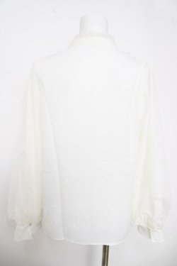 画像2: axes femme / チュールフリルハイネックブラウス F 白 Y-26-03-28-006-AX-BL-SZ-ZY