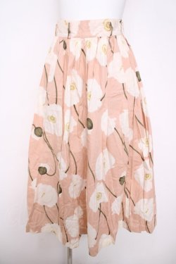 画像1: INGEBORG / ポピー柄スカート  ピンク Y-26-03-28-076-LO-SK-SZ-ZY