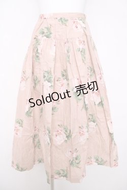 画像1: INGEBORG / バラ柄スカート  ピンク Y-26-03-28-078-LO-SK-SZ-ZY