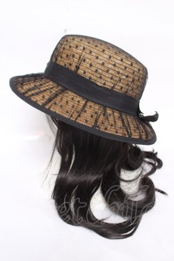 画像2: axes femme / ドットチュールカンカン帽 57.5cm 黒 Y-26-03-28-001-AX-AC-SZ-ZY