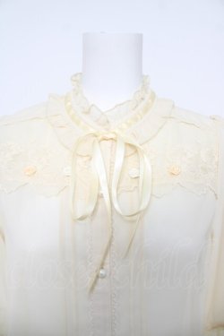 画像3: axes femme / プチローズ×リボンレースブラウス F イエロー Y-26-03-28-008-AX-BL-SZ-ZY