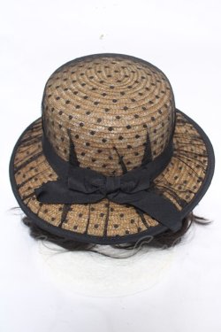 画像3: axes femme / ドットチュールカンカン帽 57.5cm 黒 Y-26-03-28-001-AX-AC-SZ-ZY