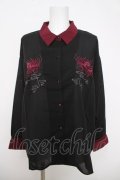 axes femme / 彼岸花刺繍シャツ F 黒 Y-26-03-28-014-AX-BL-SZ-ZY