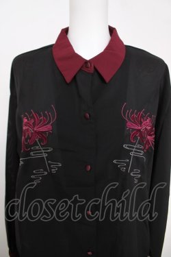 画像3: axes femme / 彼岸花刺繍シャツ F 黒 Y-26-03-28-014-AX-BL-SZ-ZY