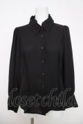 axes femme / レースケープ風リボン付きブラウス M 黒 Y-26-03-28-015-AX-BL-SZ-ZY