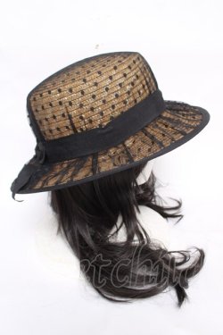 画像4: axes femme / ドットチュールカンカン帽 57.5cm 黒 Y-26-03-28-001-AX-AC-SZ-ZY