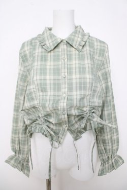 画像1: axes femme / ショート丈ドロストブラウス F ミント Y-26-03-28-017-AX-BL-SZ-ZY