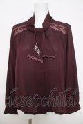 axes femme / 刺繍入りボータイブラウス M ワイン Y-26-03-28-018-AX-BL-SZ-ZY