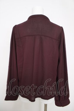 画像2: axes femme / 刺繍入りボータイブラウス M ワイン Y-26-03-28-018-AX-BL-SZ-ZY