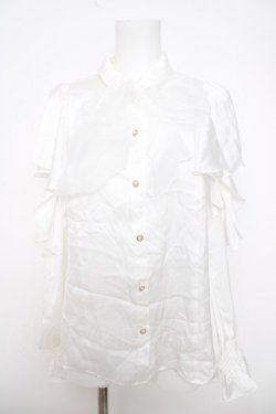 画像1: axes femme POETIQUE / ボウタイ付オフショルブラウス M 白 Y-26-03-28-023-AX-BL-SZ-ZY