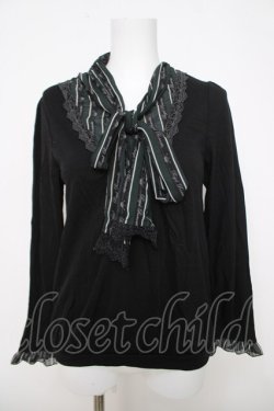 画像1: axes femme / レジメ柄ボータイPO M 黒 Y-26-03-28-025-AX-TO-SZ-ZY