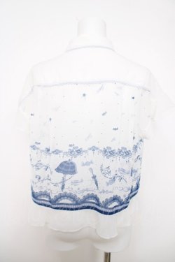 画像2: axes femme POETIQUE / アンブレラプリントブラウス M 白 Y-26-03-28-028-AX-BL-SZ-ZY