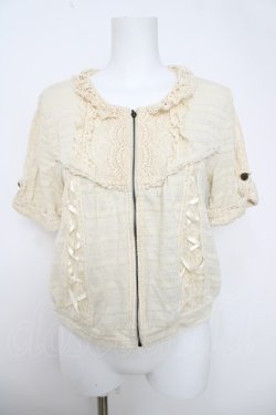 画像1: axes femme / 衿付ジップアップカーディガ M 生成り Y-26-03-28-033-AX-TO-SZ-ZY