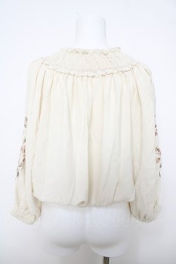 画像2: axes femme / 袖刺繍トップス M 生成り Y-26-03-28-035-AX-TO-SZ-ZY