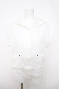 画像1: axes femme / フード付ミリタリー風ベスト F 白 Y-26-03-28-037-AX-TO-SZ-ZY