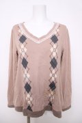 axes femme / アーガイルプリントプルオーバー M ベージュ Y-26-03-28-040-AX-TO-SZ-ZY