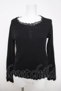 axes femme / モチーフレースリブプルオーバー M 黒 Y-26-03-28-041-AX-TO-SZ-ZY