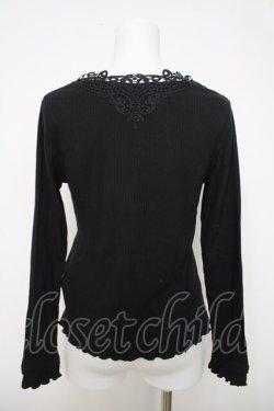 画像2: axes femme / モチーフレースリブプルオーバー M 黒 Y-26-03-28-041-AX-TO-SZ-ZY
