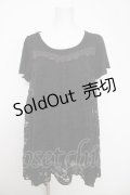 axes femme / レース重ね半袖チュニック M 黒 Y-26-03-28-043-AX-OP-SZ-ZY