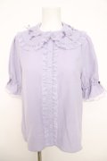 axes femme kawaii / プチリボン半袖ブラウス M ラベンダー Y-26-03-30-001-AX-BL-SZ-ZY