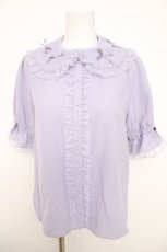 画像1: axes femme kawaii / プチリボン半袖ブラウス M ラベンダー Y-26-03-30-001-AX-BL-SZ-ZY (1)
