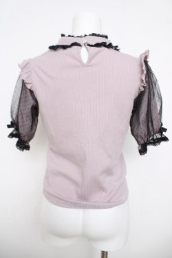 画像2: NOEMIE / ドットチュールデコルテシアーカットソー  ピンク Y-26-03-30-049-LO-TO-SZ-ZY