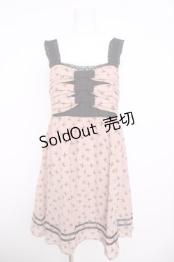 画像1: axes femme / リボン柄フロッキーチュニ  ピンク Y-26-03-30-058-AX-OP-SZ-ZY