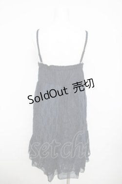 画像2: axes femme / レース切替ノースリチュニ  紺 Y-26-03-30-061-AX-OP-SZ-ZY