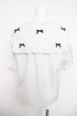 画像2: axes femme POETIQUE / プチリボンビッグ襟ブラウス  白 Y-26-03-30-006-AX-BL-SZ-ZY