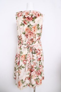 画像2: axes femme / 大花柄スリット入りワンピース  生成り Y-26-03-30-068-AX-OP-SZ-ZY