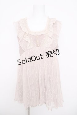 画像1: axes femme / レース切替ノースリーブトップス  ピンク Y-26-03-30-070-AX-TO-SZ-ZY