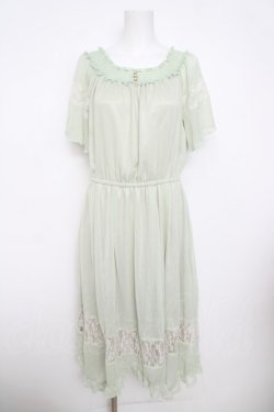 画像1: axes femme / 裾レース透けロングワンピース  ミント Y-26-03-30-071-AX-OP-SZ-ZY
