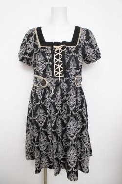 画像1: axes femme / スムースオーナメント柄チュニ  黒 Y-26-03-30-075-AX-OP-SZ-ZY