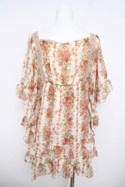 画像2: axes femme / 花柄シフォンチュニ  生成り Y-26-03-30-076-AX-TO-SZ-ZY