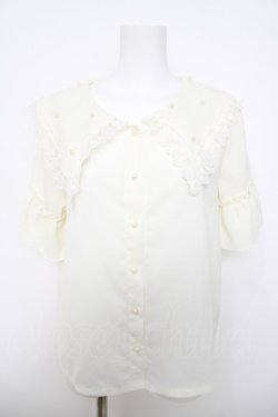 画像1: axes femme / パールビッグ襟ブラウス M 生成り Y-26-03-30-007-AX-BL-SZ-ZY