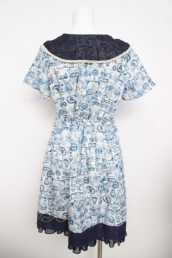 画像2: axes femme POETIQUE / 航海図柄セーラーワンピース  紺 Y-26-03-30-077-AX-OP-SZ-ZY