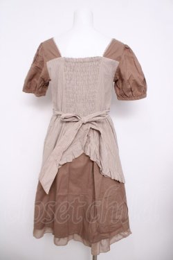 画像2: axes femme / パフ袖ウエストカットワンピース  ベージュ Y-26-03-30-079-AX-OP-SZ-ZY
