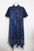 axes femme / エトワール柄チュール重ねワンピース  紺 Y-26-03-30-081-AX-OP-SZ-ZY