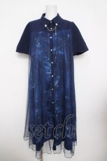 画像1: axes femme / エトワール柄チュール重ねワンピース  紺 Y-26-03-30-081-AX-OP-SZ-ZS (1)